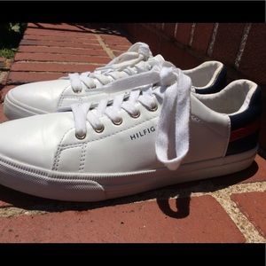 White Tommy Hill figure shoes